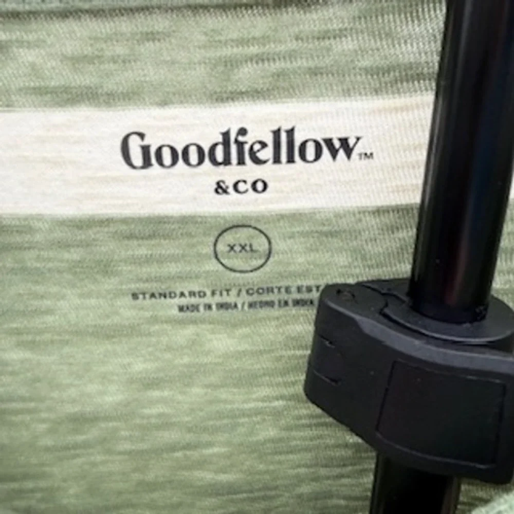 Goodfellow & Co Mens XXL Striped Short Sleeve Crew Neck T-Shirt Olive Green New - Picture 3 of 4